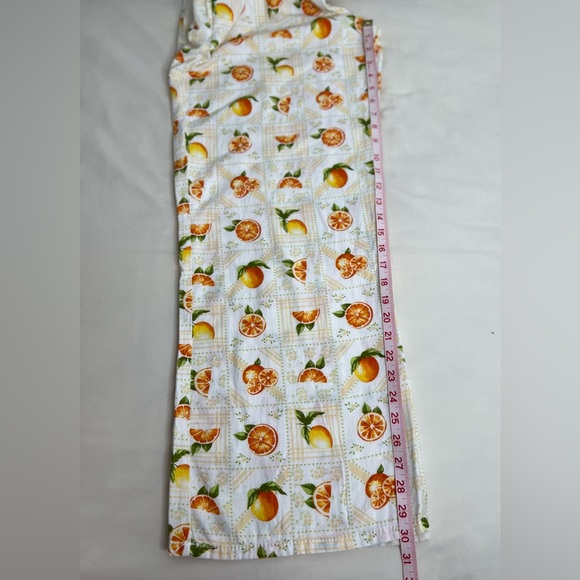 Angel Kiss Linen Beach Pants Oranges Print Summer Multicolor Size L WithPocket - Picture 4 of 9
